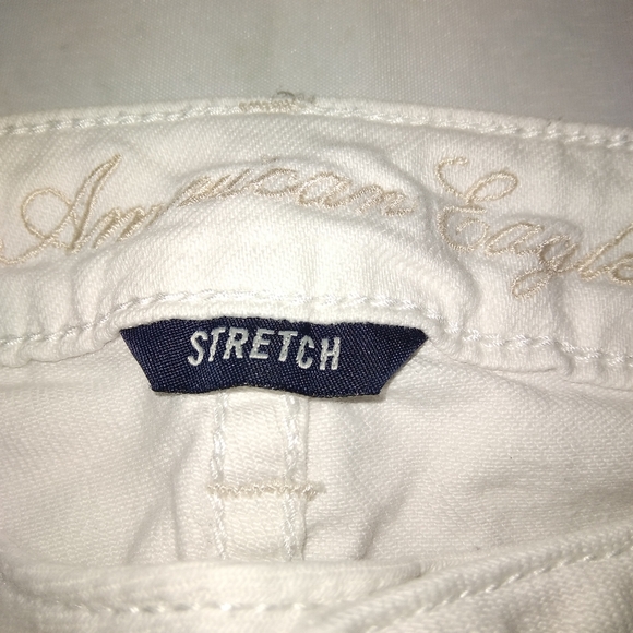 American Eagle Stretch White Straight Jeans 14 Regular - Picture 4 of 7